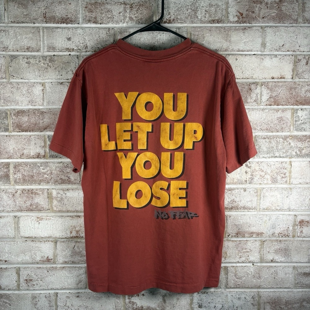 Vintage 90s No Fear Shirt Size Large Red Extreme Sports BMX Skating Tee